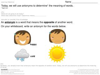 Learning Objective Name _____________________