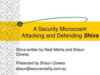 A Security Microcosm Attacking and Defending Shiva