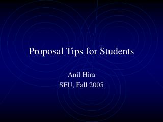 Proposal Tips for Students