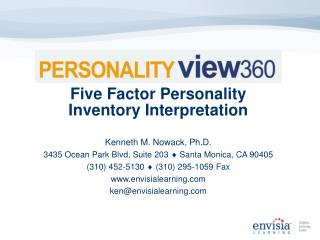 Five Factor Personality Inventory Interpretation