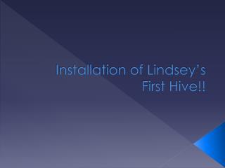 Installation of Lindsey’s First Hive!!