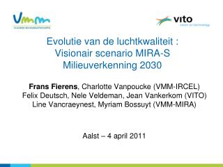 Evolutie van de luchtkwaliteit : Visionair scenario MIRA-S Milieuverkenning 2030