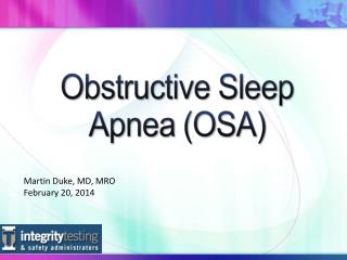 Martin Duke, MD, MRO February 20, 2014