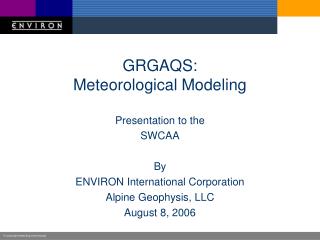 GRGAQS: Meteorological Modeling