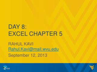 Day 8: Excel Chapter 5