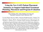 Using the New GAIN Patient Placement Summary to Support Individual Treatment Planning, Placement and Program Evaluation