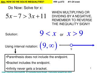 Do Now: Solve for x: