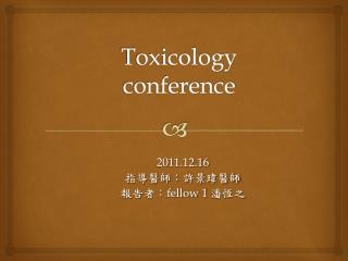 Toxicology conference