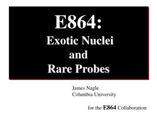 E864: Exotic Nuclei and Rare Probes