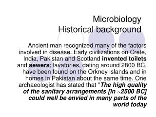 Microbiology Historical background