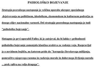 PSIHOLOŠKO BOJEVANJE