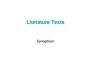 Literature Texts