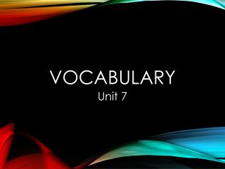 Vocabulary