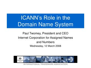 ICANN’s Role in the Domain Name System