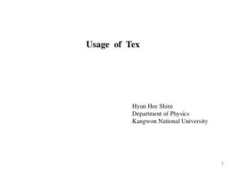 Usage of Tex