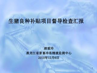 生猪良种补贴项目督导检查汇报