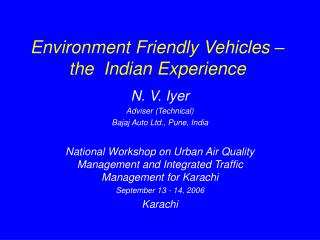 Environment Friendly Vehicles
