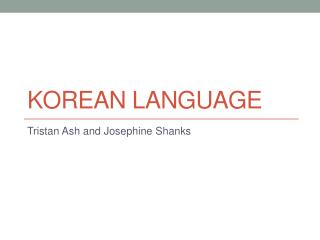 Korean Language