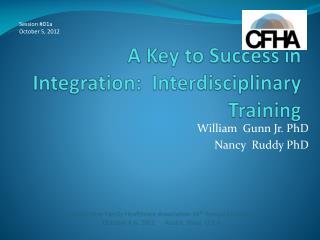 A Key to Success in Integration: Interdisciplinary Training