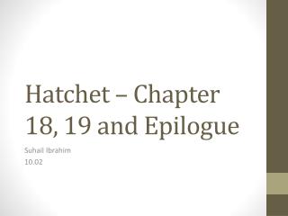 Hatchet – Chapter 18, 19 and Epilogue