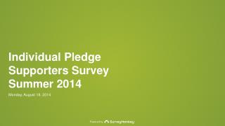 Individual Pledge Supporters Survey Summer 2014