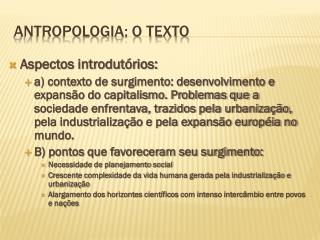 Antropologia: o texto