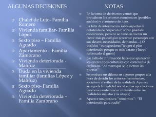 Algunas decisiones