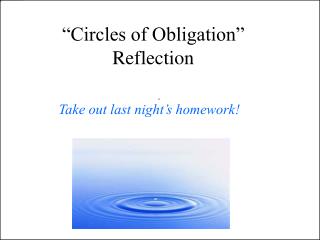 “Circles of Obligation” Reflection