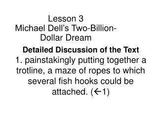 Lesson 3 Michael Dell’s Two-Billion-Dollar Dream