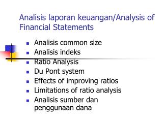 Analisis laporan keuangan /Analysis of Financial Statements
