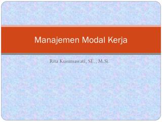 Manajemen Modal Kerja