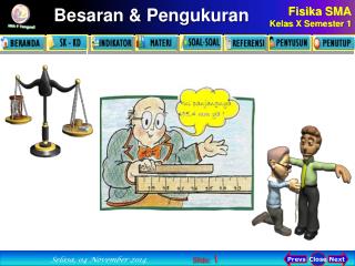 Kompetensi Dasar: 1.1 Mengukur besaran fisika ( panjang, massa, dan waktu).