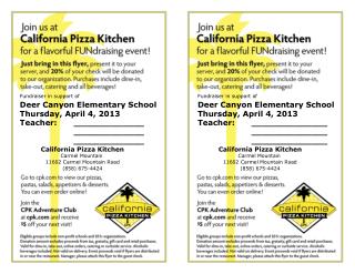 Fundraiser in support of Deer Canyon Elementary School Thursday, April 4, 2013