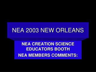 NEA 2003 NEW ORLEANS