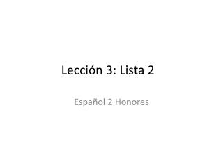 Lección 3: Lista 2