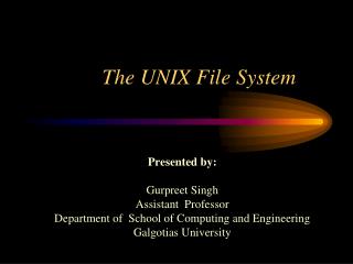 The UNIX File System