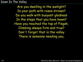 Down In The Valley