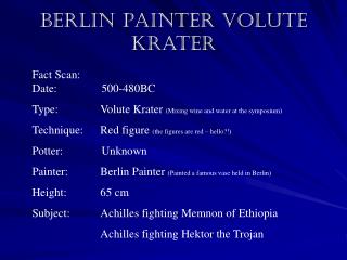 Berlin Painter Volute Krater