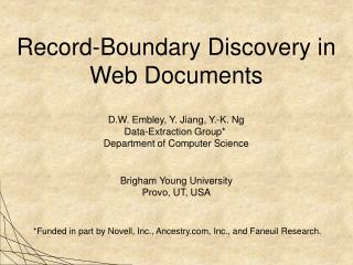 Record-Boundary Discovery in Web Documents