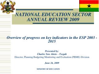 NATIONAL EDUCATION SECTOR ANNUAL REVIEW 2009