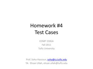 Homework # 4 Test Cases