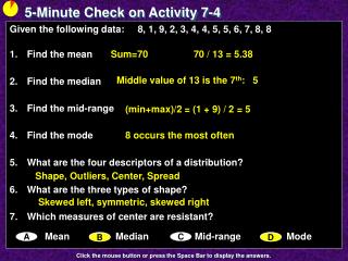 5-Minute Check on Activity 7-4