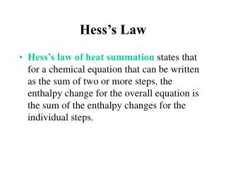 Hess’s Law