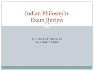 Indian Philosophy Exam Review