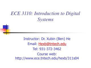ECE 3110: Introduction to Digital Systems
