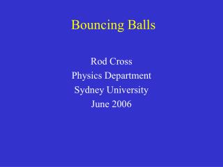 Bouncing Balls