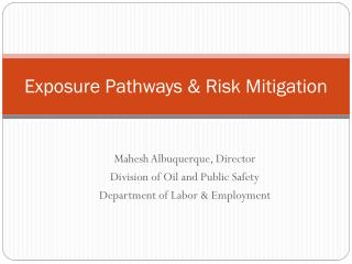 Exposure Pathways &amp; Risk Mitigation