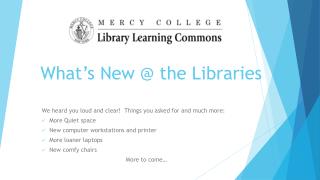 What’s New @ the Libraries