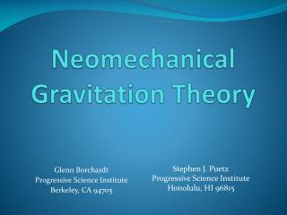 Neomechanical Gravitation Theory