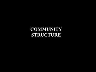 COMMUNITY STRUCTURE